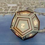 A d12 I modeled and textured. It was used by a random Telegram dice roll bot. | source: Sa'drok